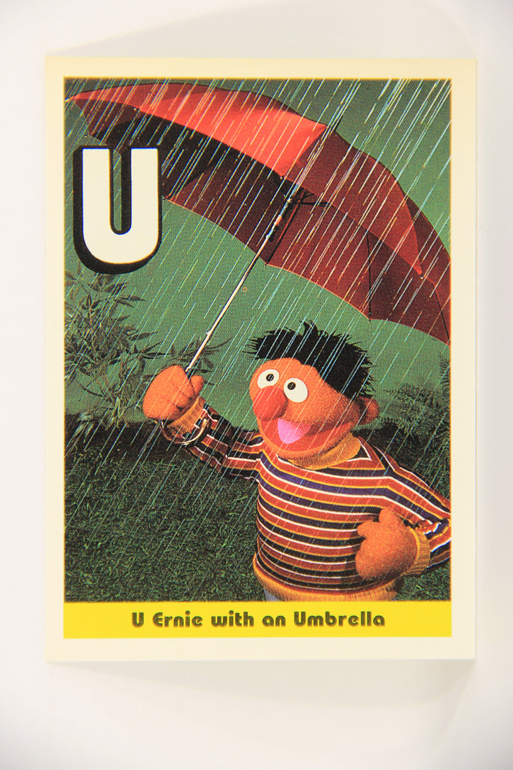 Sesame Street TV Show 1992 Trading Card #37 U Ernie With An Umbrella ENG L020660