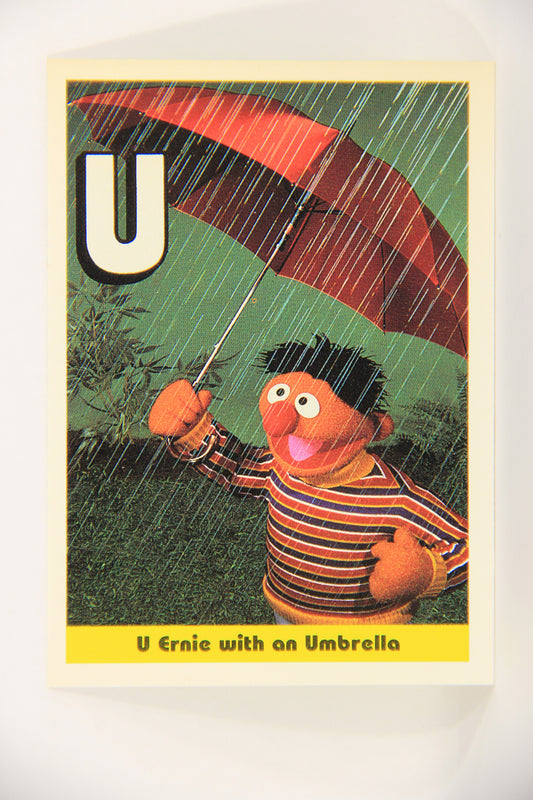 Sesame Street TV Show 1992 Trading Card #37 U Ernie With An Umbrella ENG L020660