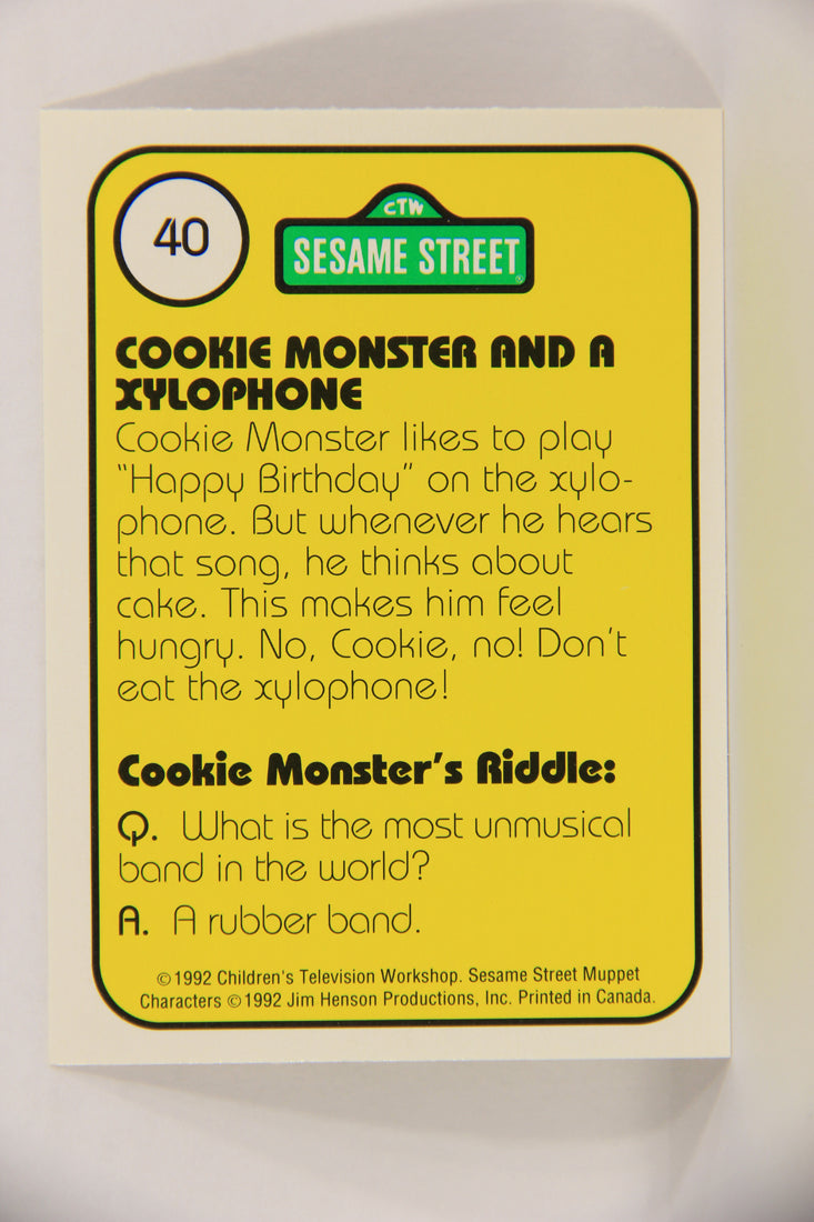 Sesame Street TV Show 1992 Card #40 X Cookie Monster And A Xylophone ENG L020663