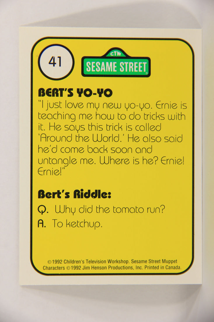 Sesame Street TV Show 1992 Trading Card #41 Y Bert With A Yo-Yo ENG Canada L020664