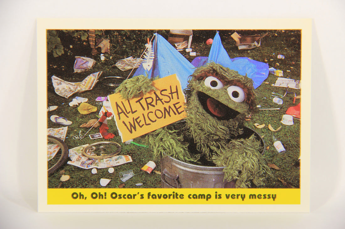 Sesame Street TV Show 1992 Card #43 Oh Oh Oscar's Favorite Camp Is Very Messy L020666