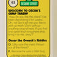 Sesame Street TV Show 1992 Card #43 Oh Oh Oscar's Favorite Camp Is Very Messy L020666
