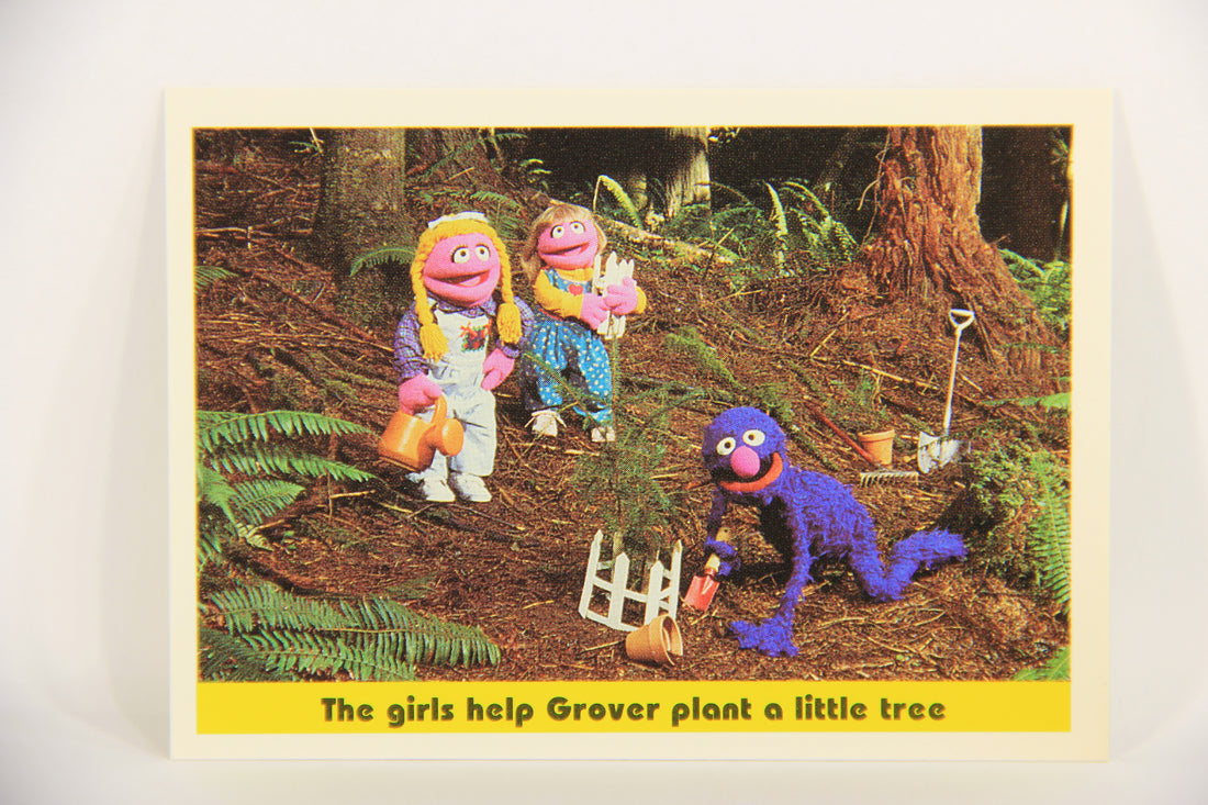 Sesame Street TV Show 1992 Card #45 The Girls Help Grover Plant A Little Tree ENG L020668