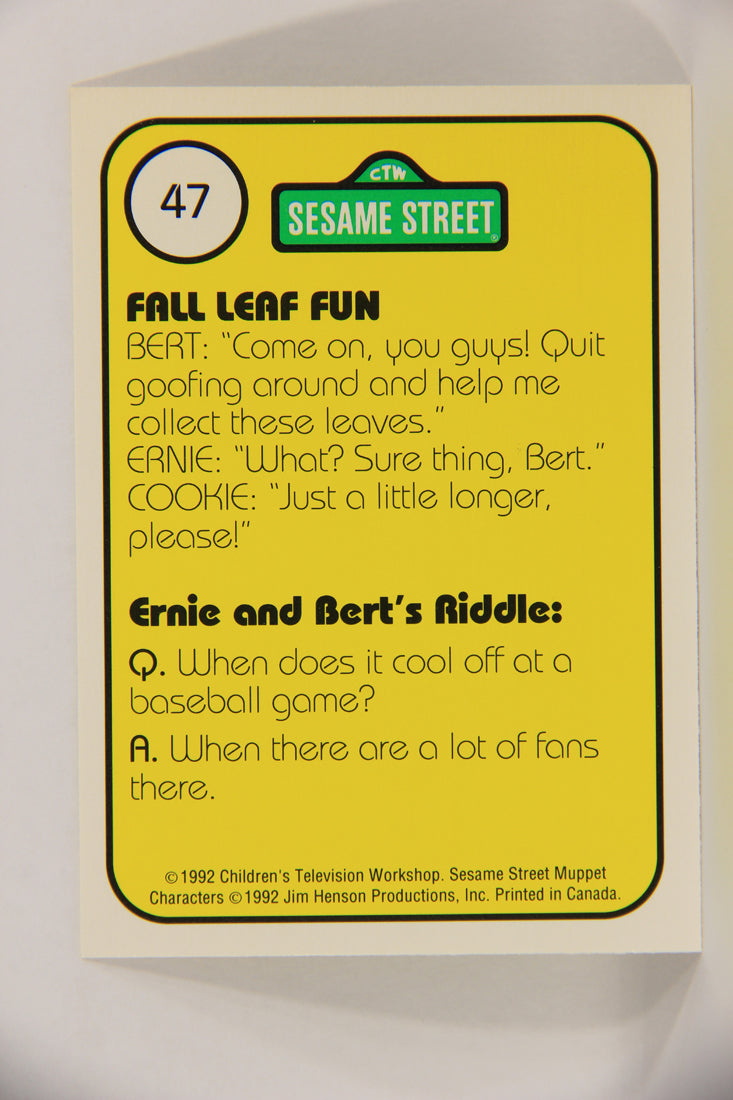 Sesame Street TV Show 1992 Card #47 Colorful Fall Leaves Are Fun To Play In ENG L020670