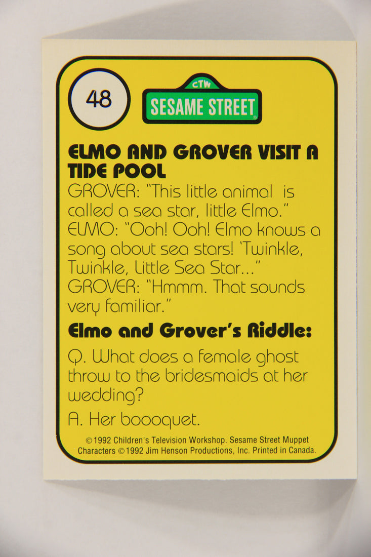 Sesame Street TV Show 1992 Card #48 Tide Pools Are Fun For Elmo And Grover L020671