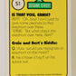 Sesame Street TV Show 1992 Card #51 Elephants Like Peanuts Don't They Ernie L020674