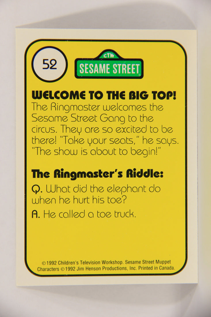 Sesame Street TV Show 1992 Card #52 The Ringmaster Welcomes Them To The Big Top L020675