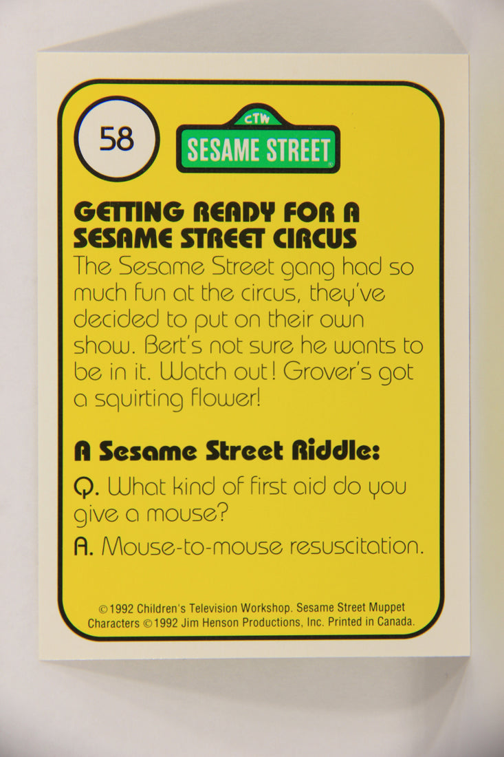 Sesame Street TV Show 1992 Card #58 The Gang Gets Ready For Their Own Circus L020681