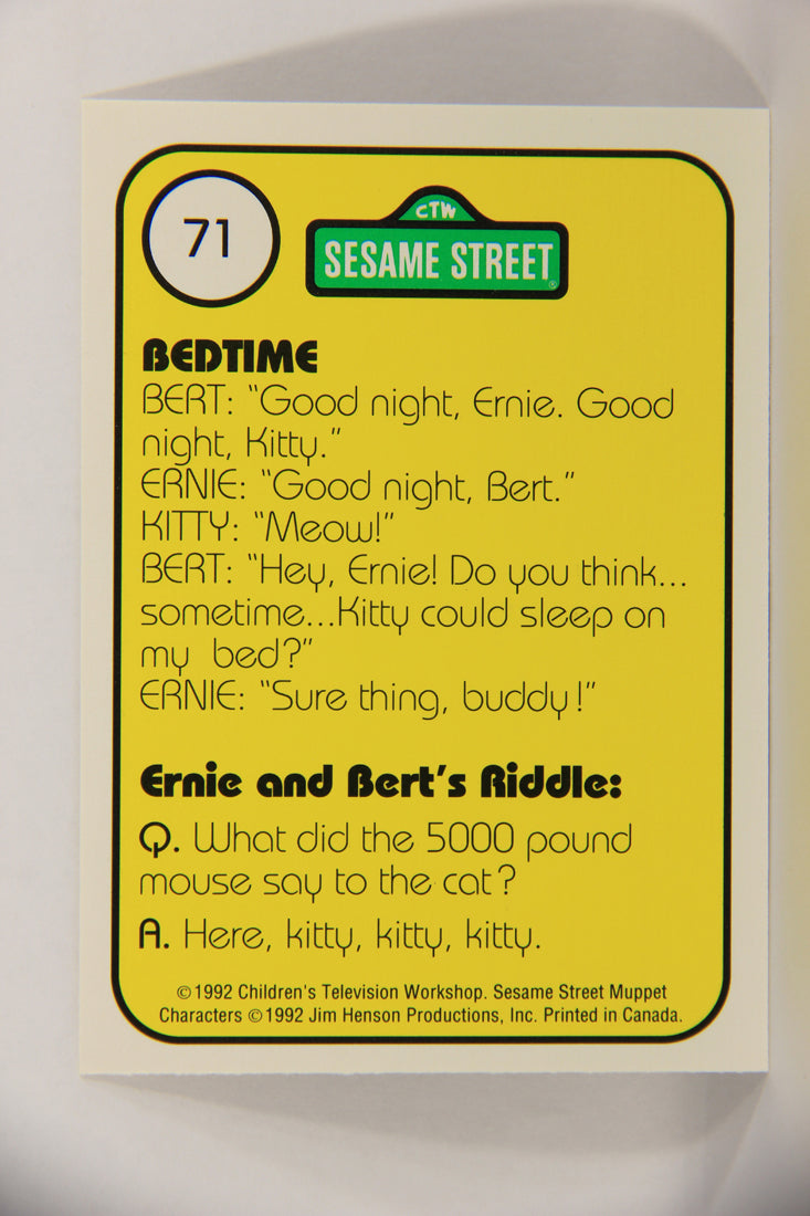 Seasame Street TV Show 1992 Card #71 Good Night Bert Good Night Ernie ENG L020694