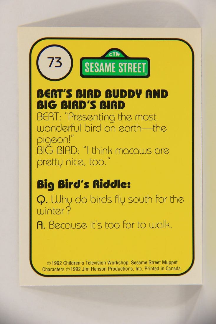 Seasame Street TV Show 1992 Card #73 Bert's Pigeon With Big Bird's Macaw ENG L020696