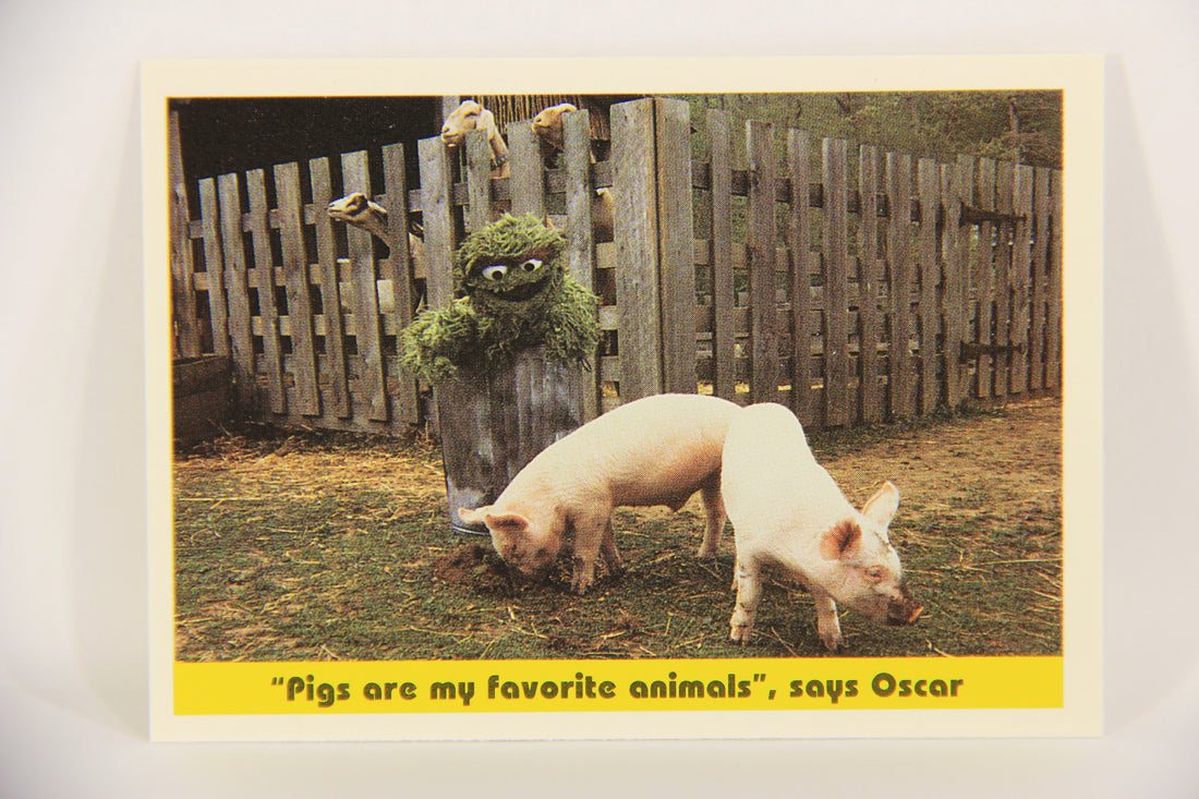 Seasame Street TV Show 1992 Card #80 Pigs Are My Favorite Animals Says Oscar L020703