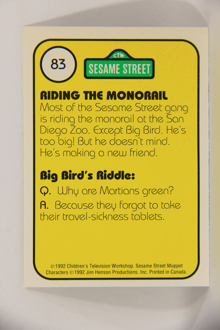 Seasame Street TV Show 1992 Card #83 Come On Up Big Bird The Weather's Fine L020706