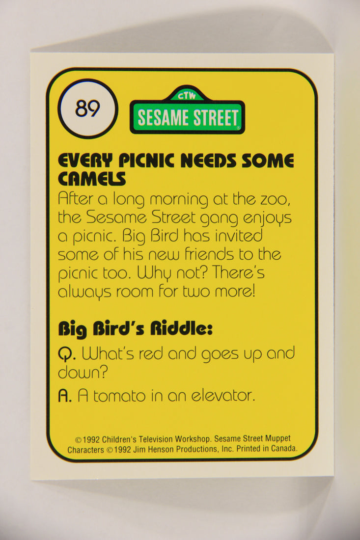Seasame Street TV Show 1992 Card #89 The Camel Stores Fat Not Water In Its Hump L020712