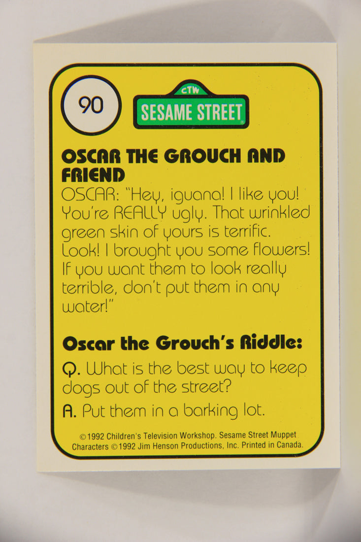 Seasame Street TV Show 1992 Card #90 Oscar Loves His Green Friend The Iguana L020713