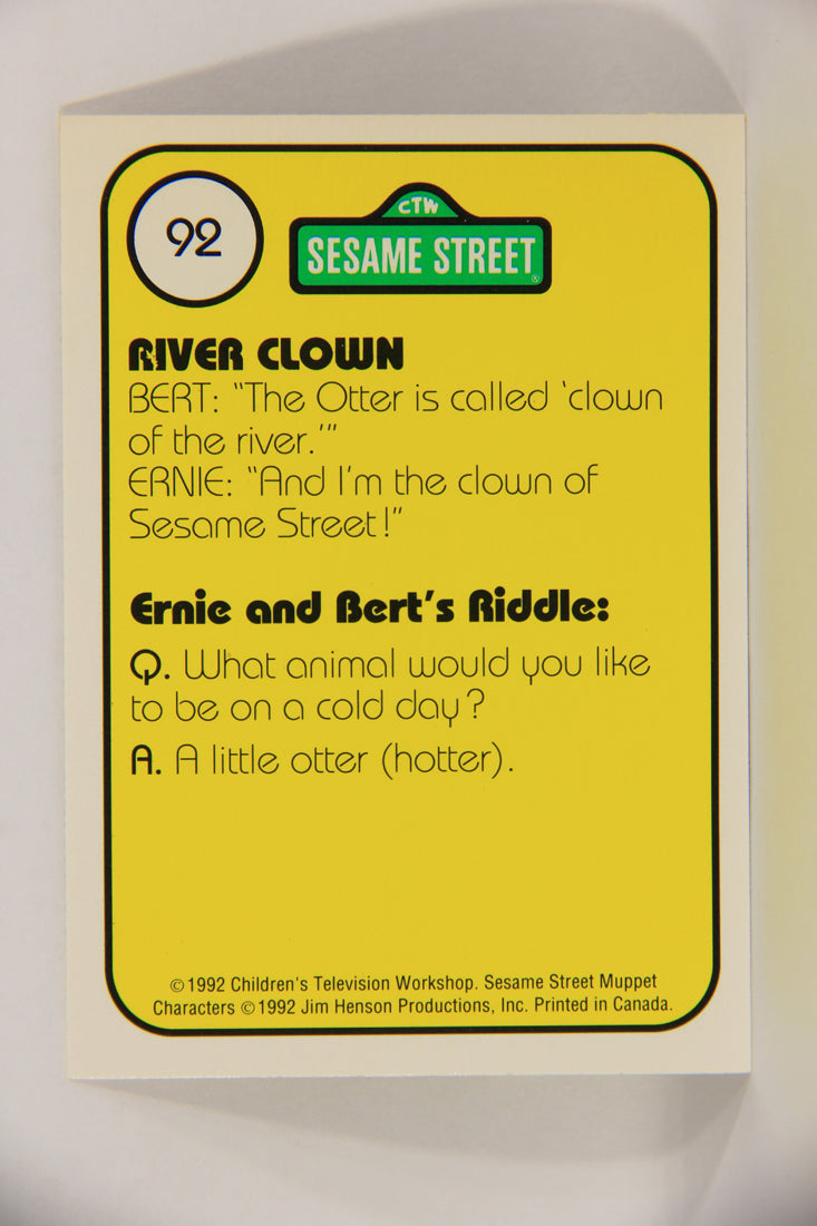 Seasame Street TV Show 1992 Trading Card #92 A Playful Otter ENG Canada L020715