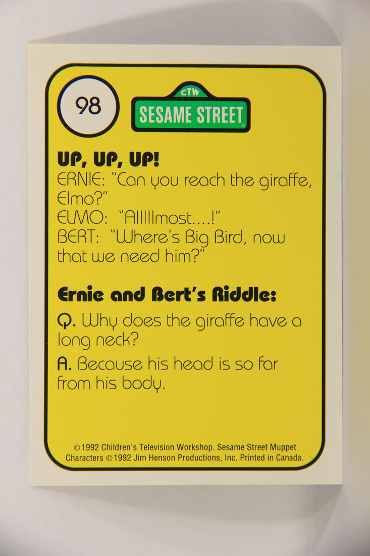 Seasame Street TV Show 1992 Trading Card #98 Each Giraffe Is Different ENG L020722