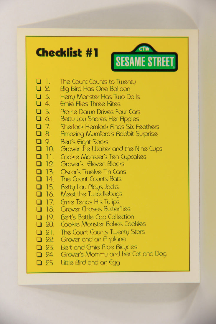 Seasame Street TV Show 1992 Trading Card Checklist #1 ENG Canada L020725