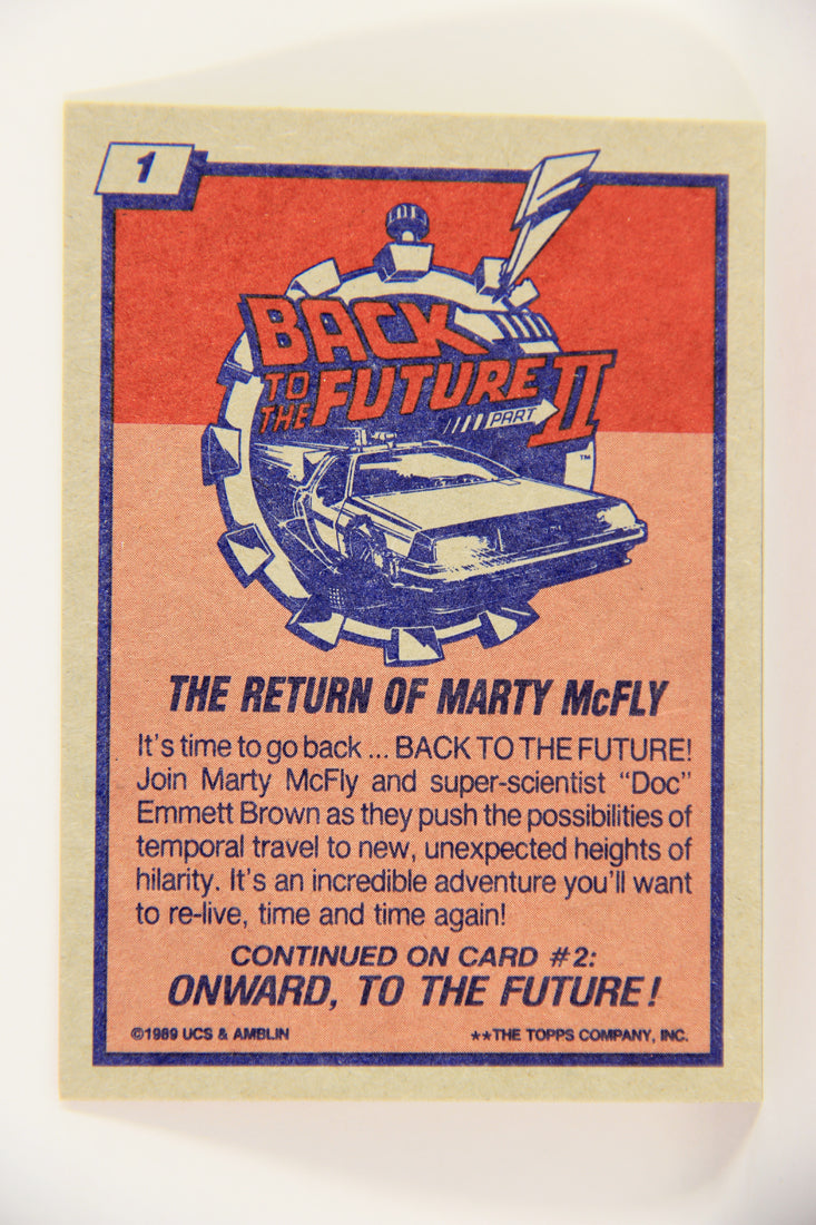 Back To The Future II 1989 Trading Card #1 The Return of Marty McFly - Title Card L020728