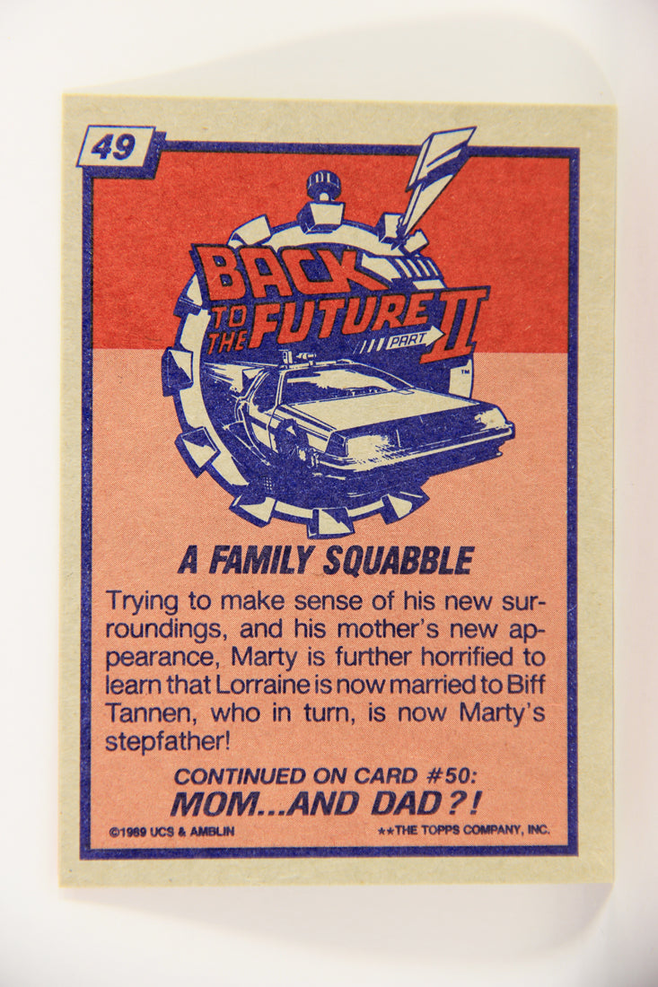 Back To The Future II 1989 Trading Card #49 A Family Squabble L020749