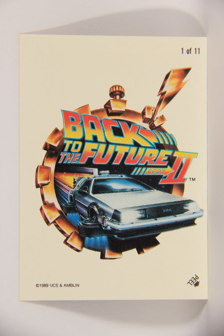 Back To The Future II 1989 Sticker Card #1 Of 11 Delorean Time Machine L020762