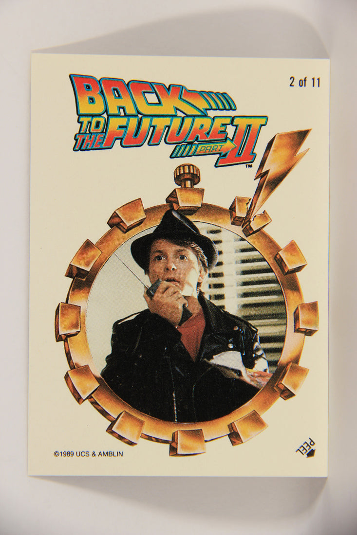 Back To The Future II 1989 Sitcker Card #2 Of 11 Marty McFly In Black Jacket L020763