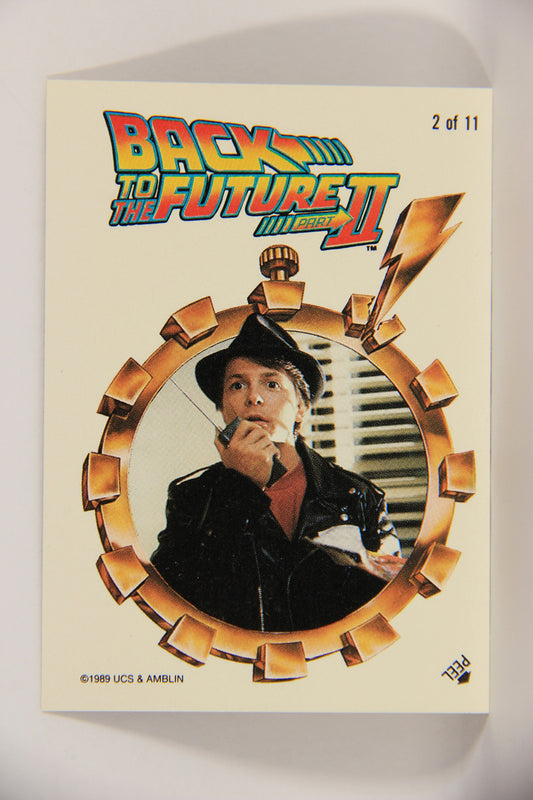 Back To The Future II 1989 Sitcker Card #2 Of 11 Marty McFly In Black Jacket L020763
