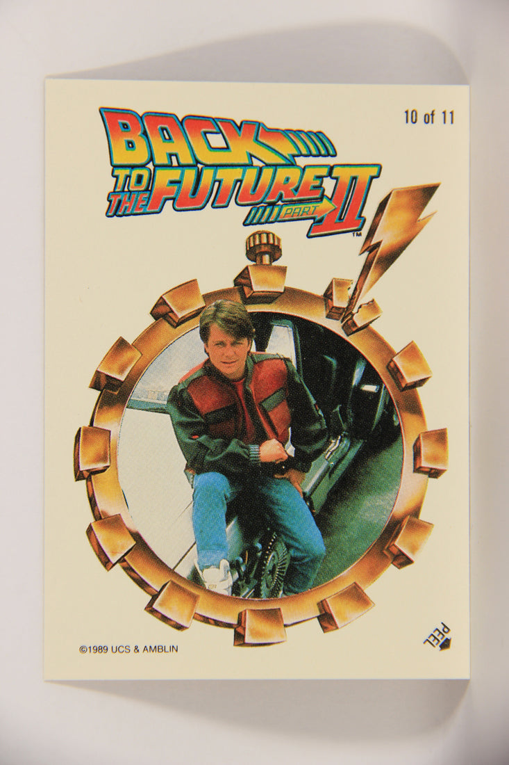 Back To The Future II 1989 Sticker Card #10 Of 11 Marty McFly And The Time Machine L020770