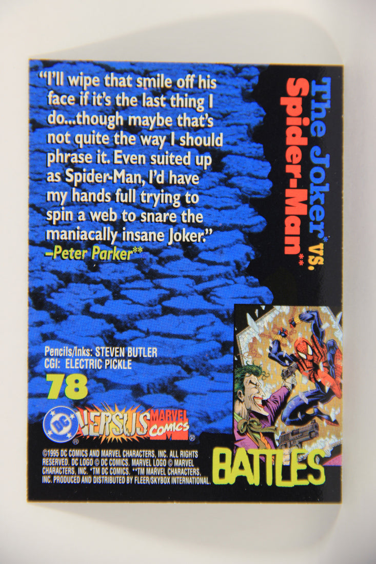DC Versus Marvel Comics 1995 Trading Card #78 The Joker Vs Spider-Man ENG L020781