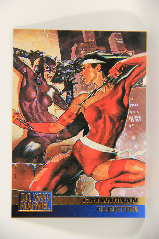 DC Versus Marvel Comics 1995 Trading Card #82 Catwoman Vs Elektra ENG L020782