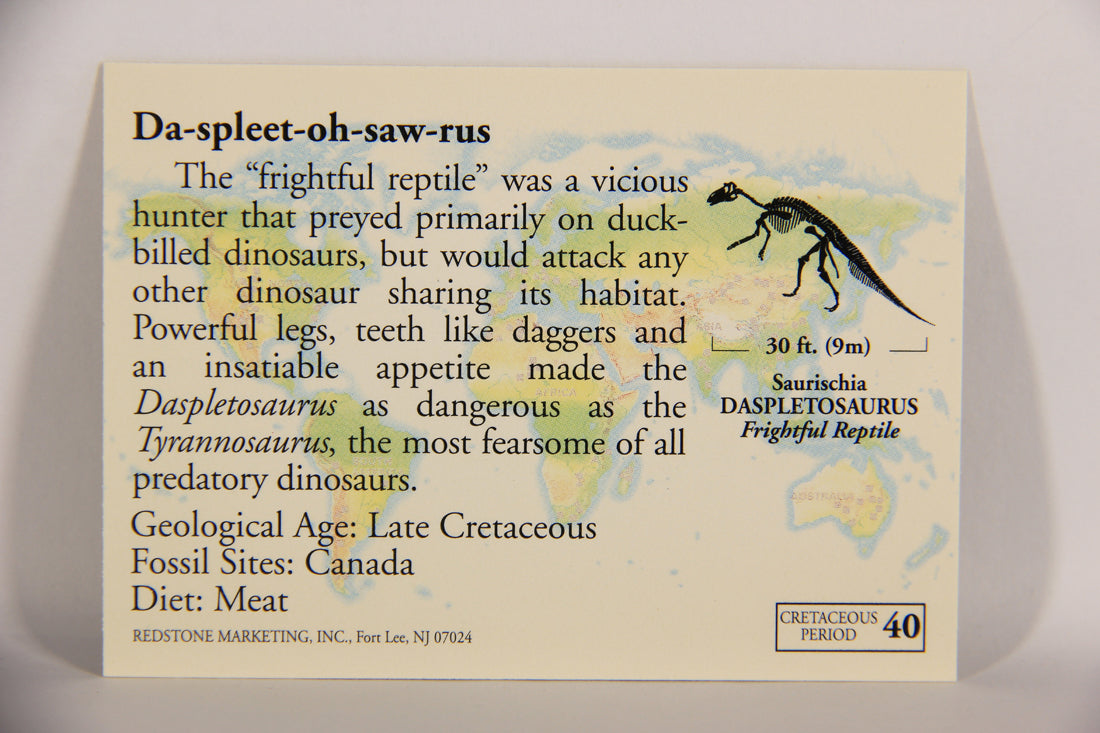 Dinosaurs The Mesozoic Era 1993 Vintage Trading Card #40 Daspletosaurus ENG L020786