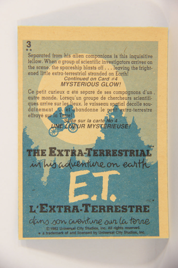 E.T. The Extra-Terrestrial 1982 Trading Card #3 Stranded FR-ENG OPC L020789