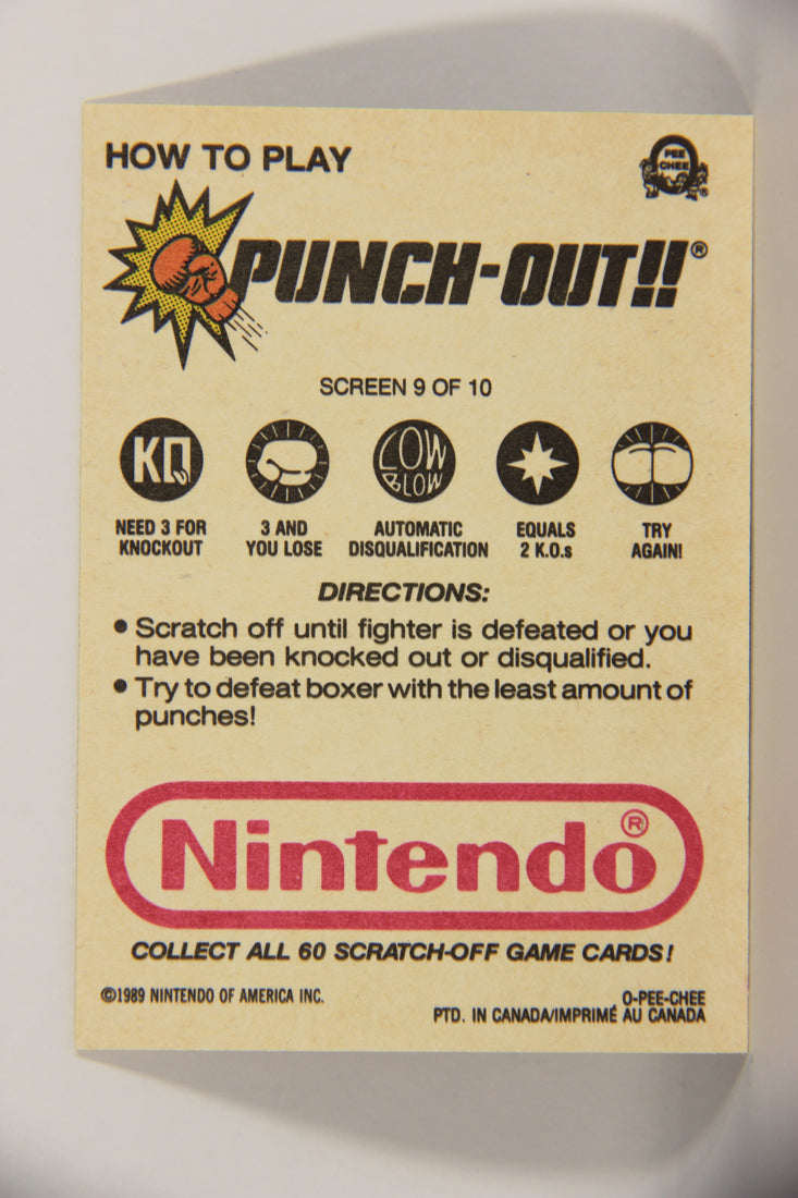 Nintendo Punch-Out 1989 Scratch-Off Card Screen #9 Of 10 ENG L020819