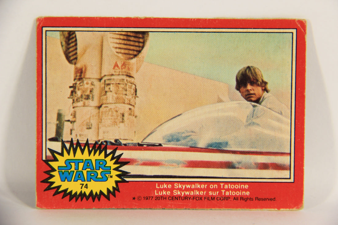 Star Wars 1977 Card #74 Luke Skywalker On Tatooine FR-ENG O-Pee-Chee L020854