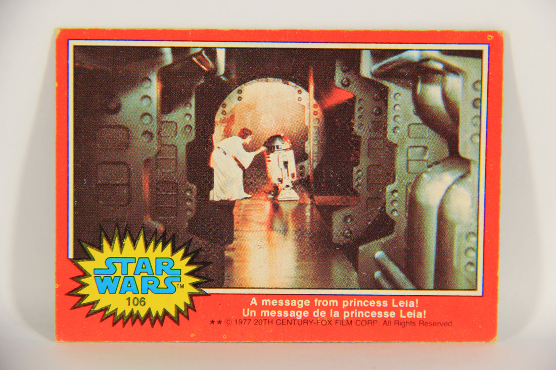 Star Wars 1977 Trading Card #106 A Message From Princess Leia FR-ENG OPC L020855