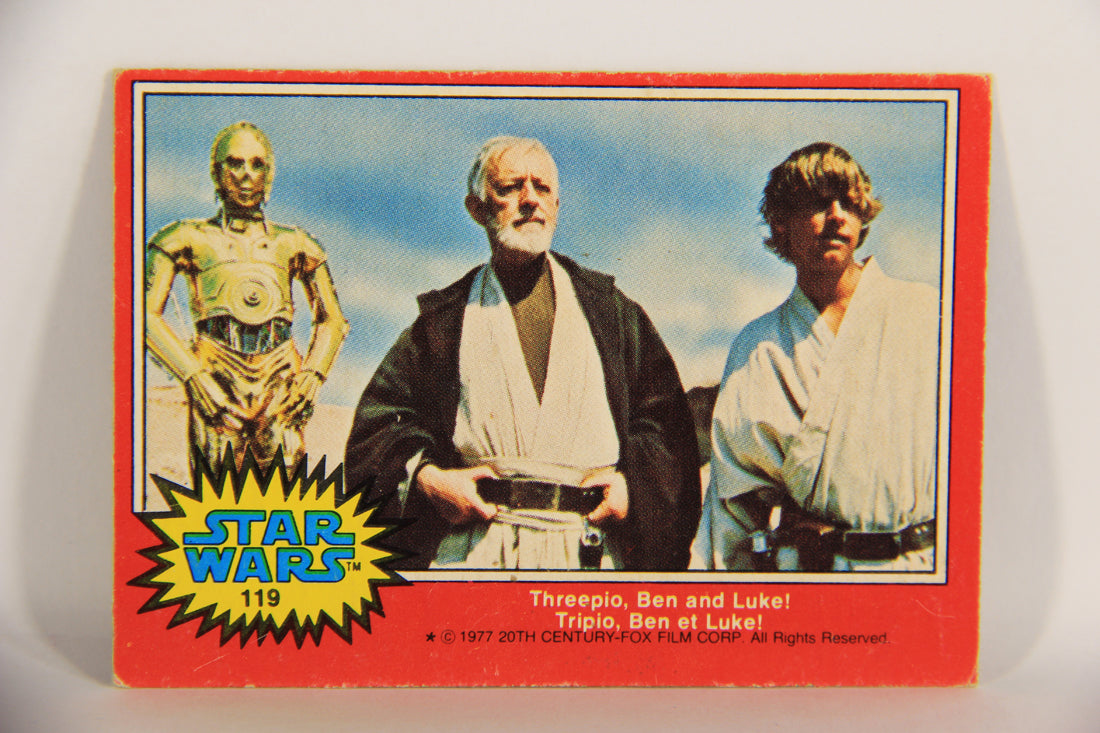 Star Wars 1977 Trading Card #119 Threepio Ben And Luke FR-ENG O-Pee-Chee L020858