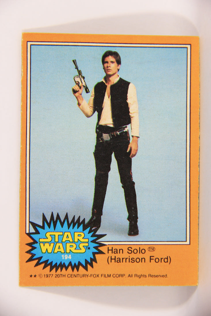 Star Wars 1977 Trading Card #194 Han Solo (Harrison Ford) FR-ENG OPC L020865