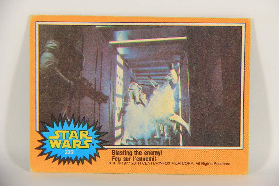 Star Wars 1977 Trading Card #222 Blasting The Enemy FR-ENG OPC L020866