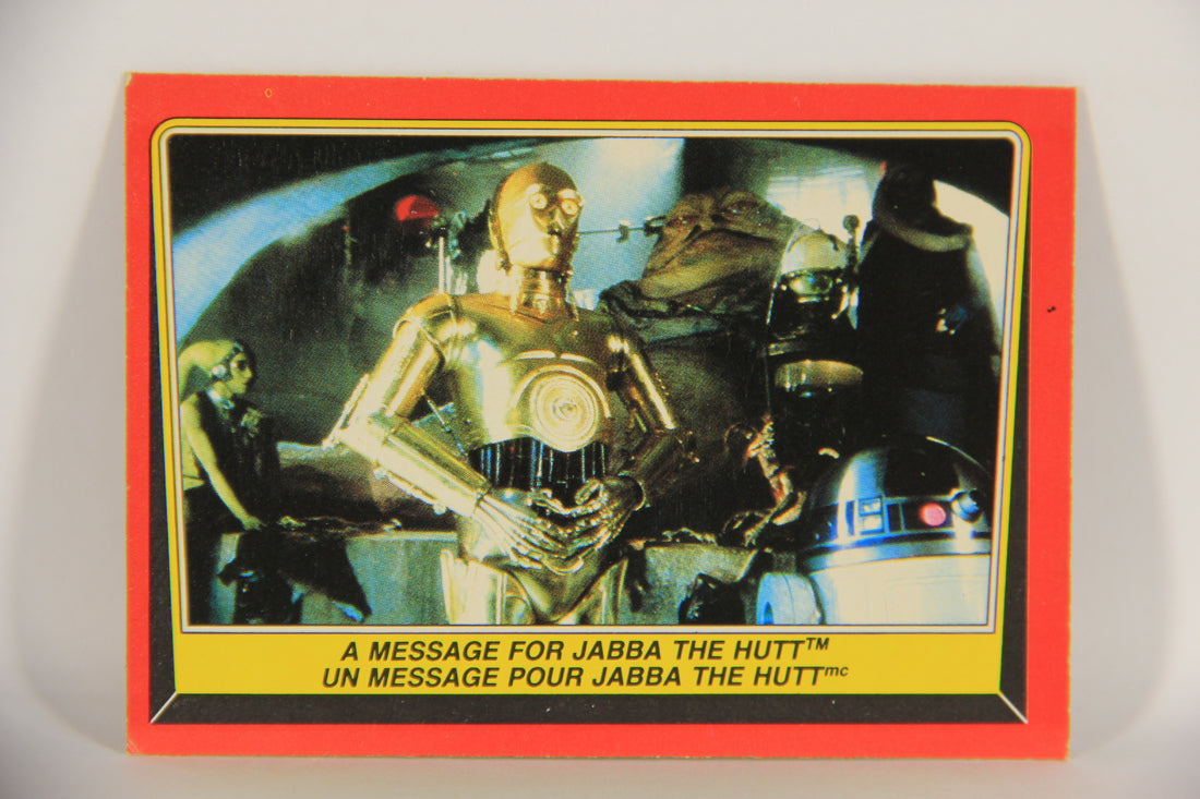 Star Wars ROTJ 1983 Trading Card #17 A Message For Jabba The Hutt FR-ENG OPC L020874