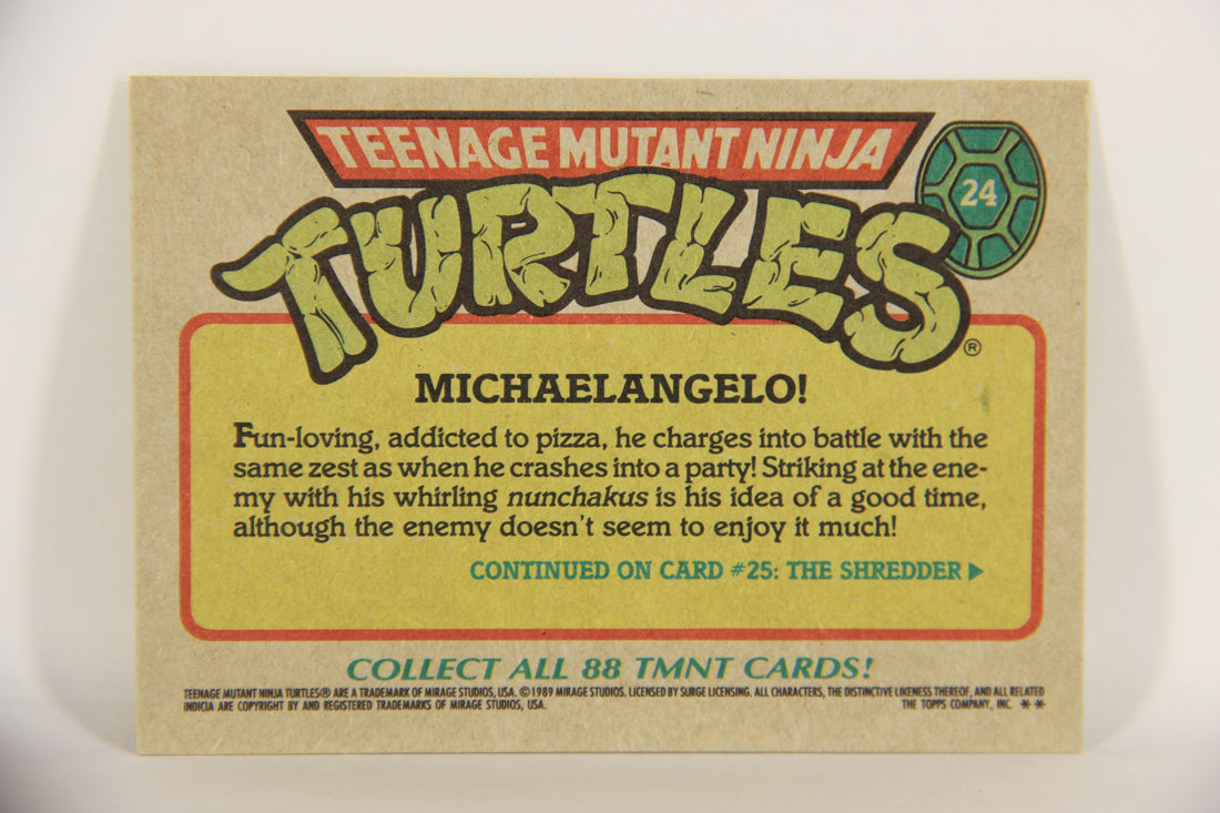 Teenage Mutant Ninja Turtles 1989 Trading Card #24 Michaelangelo ENG L020883