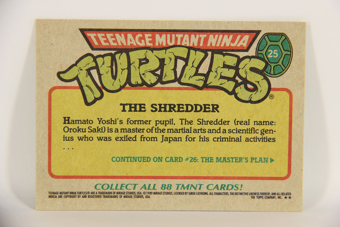 Teenage Mutant Ninja Turtles 1989 Trading Card #25 The Shredder ENG L020884