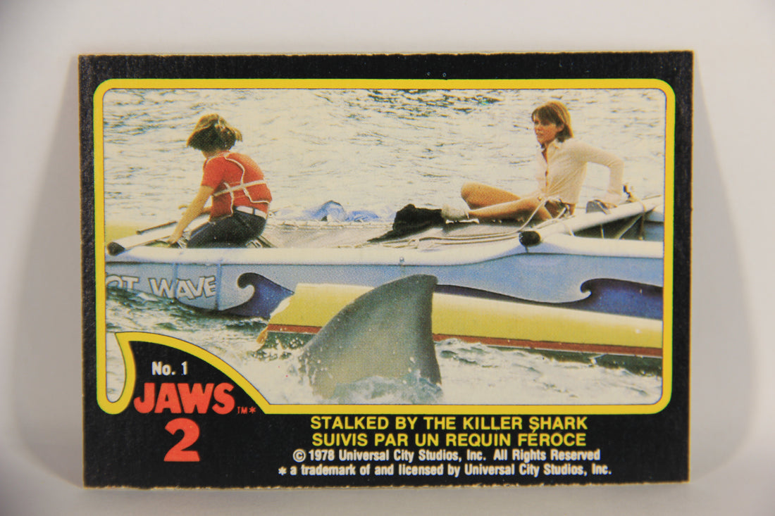 Jaws 2 - 1978 Trading Card #1 Stalked By The Killer Shark FR-ENG O-Pee-Chee L020896