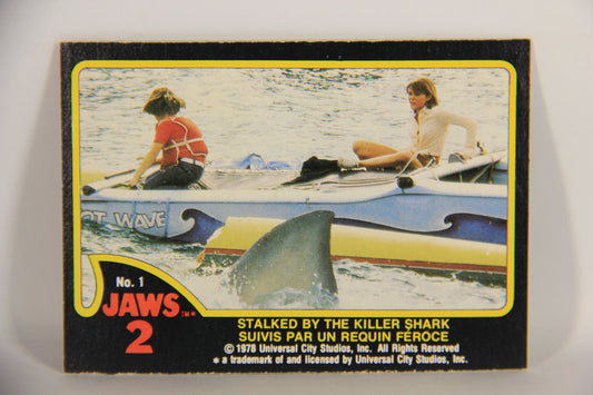 Jaws 2 - 1978 Trading Card #1 Stalked By The Killer Shark FR-ENG O-Pee-Chee L020896