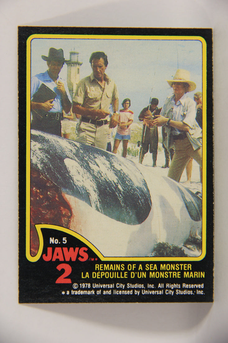 Jaws 2 - 1978 Trading Card #5 Remains Of A Sea Monster FR-ENG O-Pee-Chee L020900