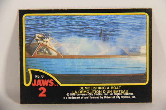 Jaws 2 - 1978 Trading Card #6 Demolishing A Boat FR-ENG Canada O-Pee-Chee L020901