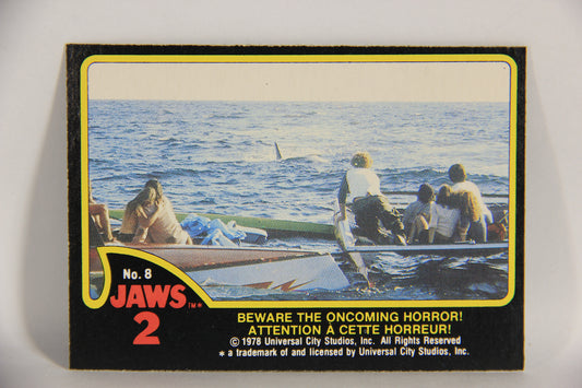 Jaws 2 - 1978 Trading Card #8 Beware The Oncoming Horror FR-ENG OPC L020903