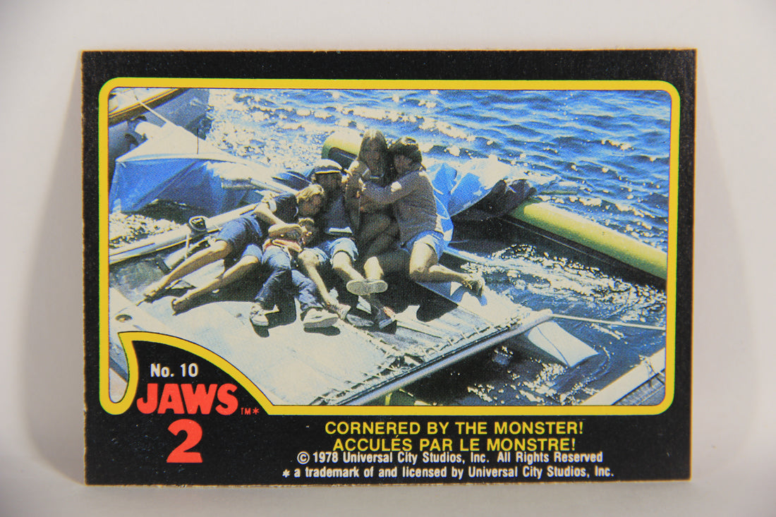 Jaws 2 - 1978 Trading Card #10 Cornered By The Monster FR-ENG O-Pee-Chee L020905