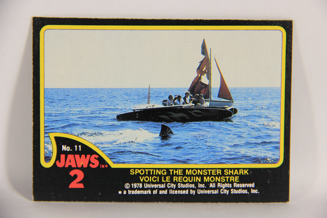 Jaws 2 - 1978 Trading Card #11 Spotting The Monster Shark FR-ENG O-Pee-Chee L020906