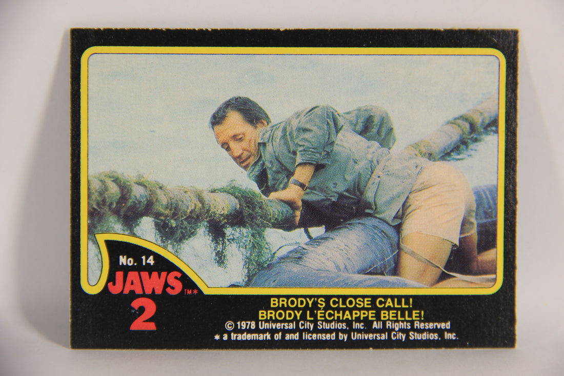 Jaws 2 - 1978 Trading Card #14 Brody's Close Call FR-ENG O-Pee-Chee Canada L020909