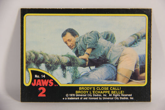 Jaws 2 - 1978 Trading Card #14 Brody's Close Call FR-ENG O-Pee-Chee Canada L020909