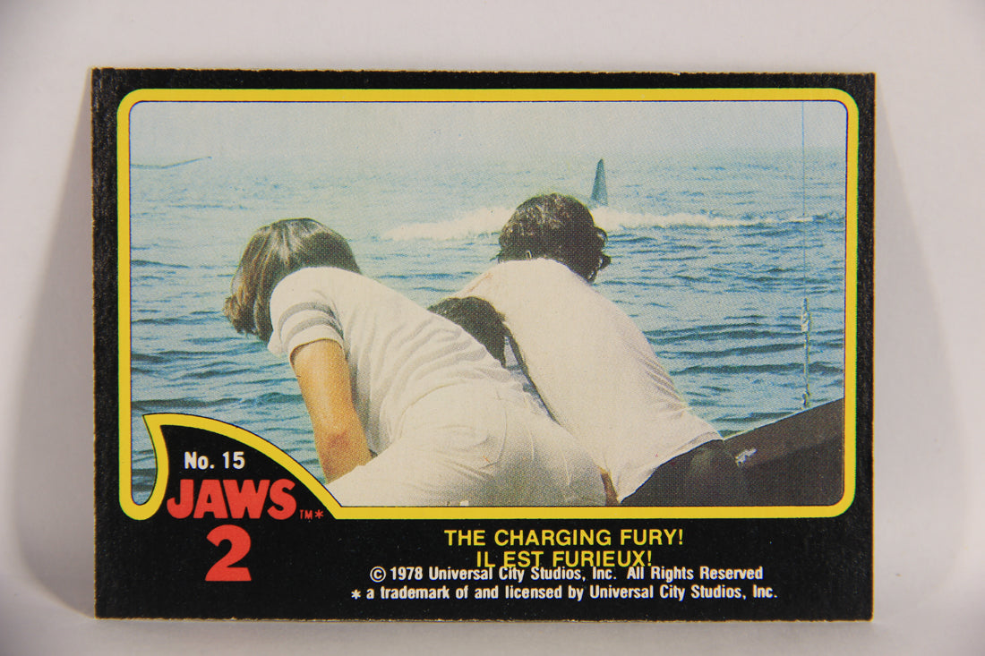 Jaws 2 - 1978 Trading Card #15 The Charging Fury FR-ENG O-Pee-Chee Canada L020910